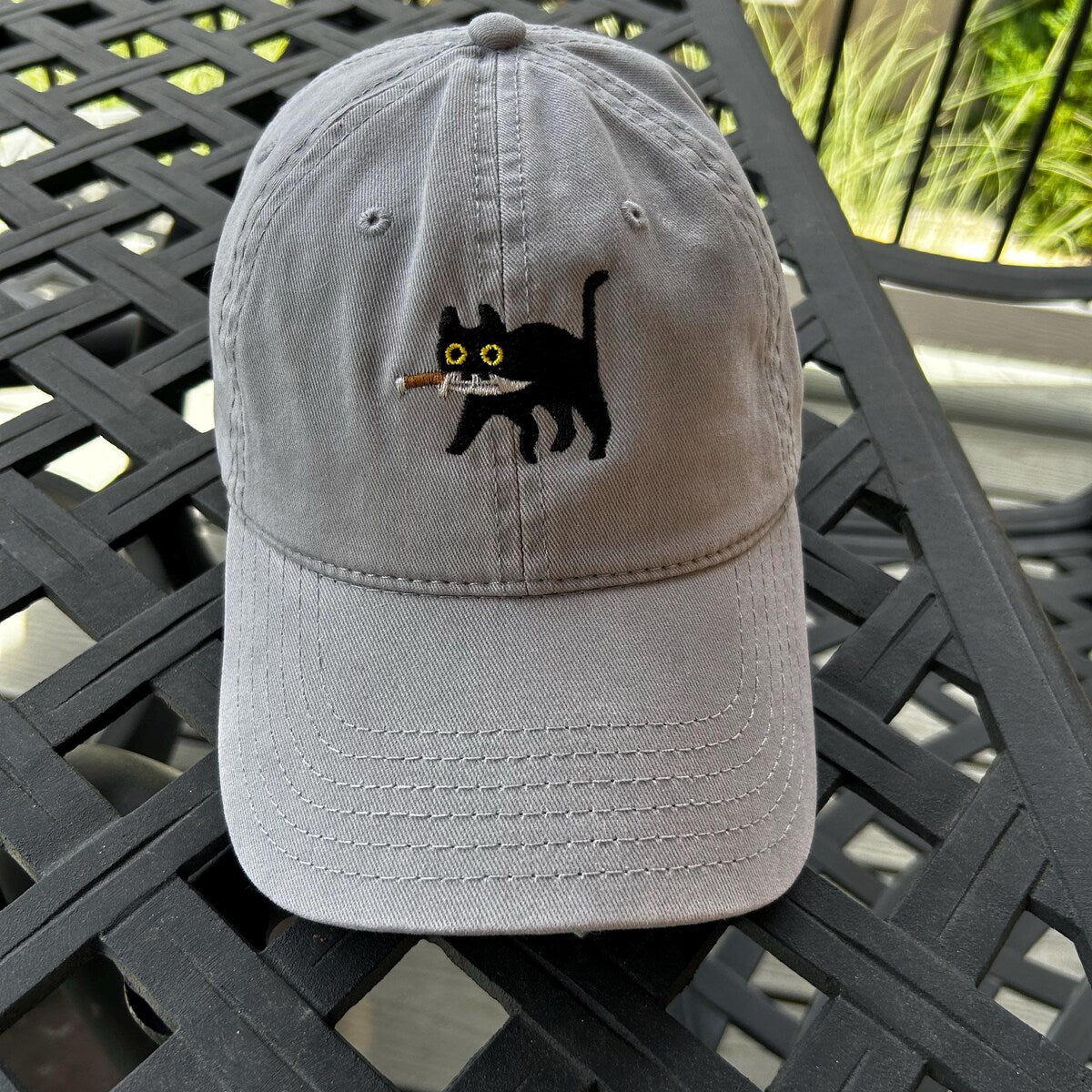 Premium Black Cat Embroidered Dad Hat
